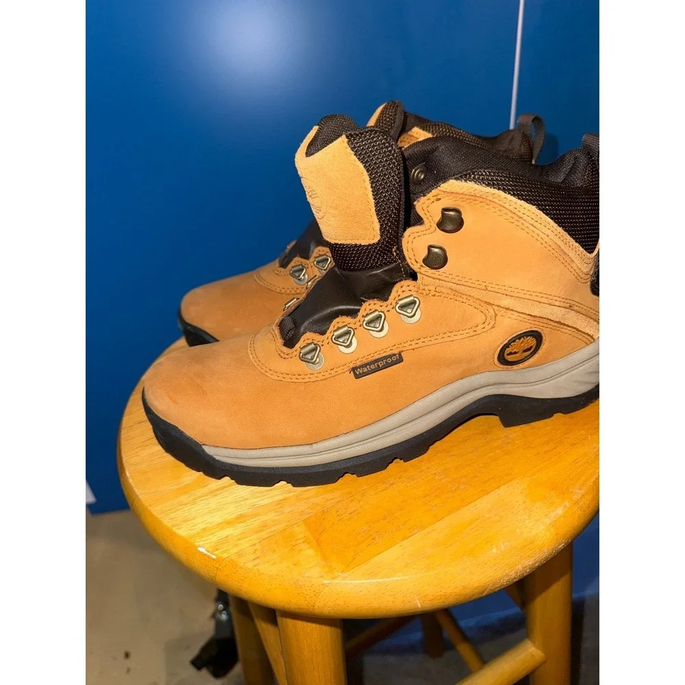 Timberland White Ledge Mid Waterproof Hiking Boots Wheat Brown TB11412 7W Mens